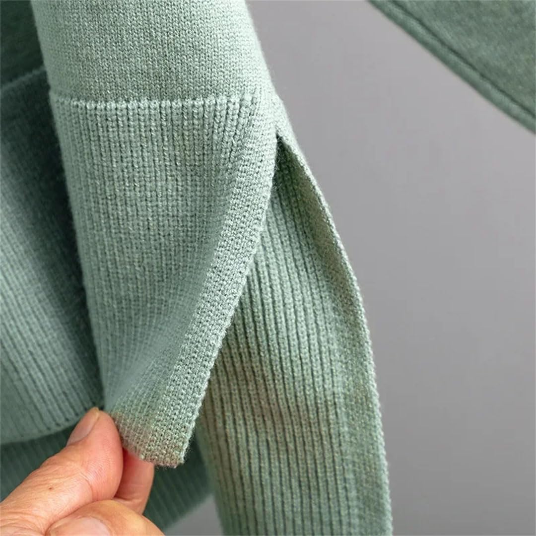 Inverno Allentato Maglia 2 Pezzi Set Donna Scollo A V Maglione Pullover Split Top Casual Pantaloni A Vita Alta Outfit