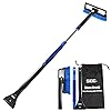 SEG Direct 50" Extendable Snow Brush Ice Scraper Combination with Foam Grip Handle Auto Window Windshield Snow Removal Tool for Car SUV RV Truck, Black and Blue