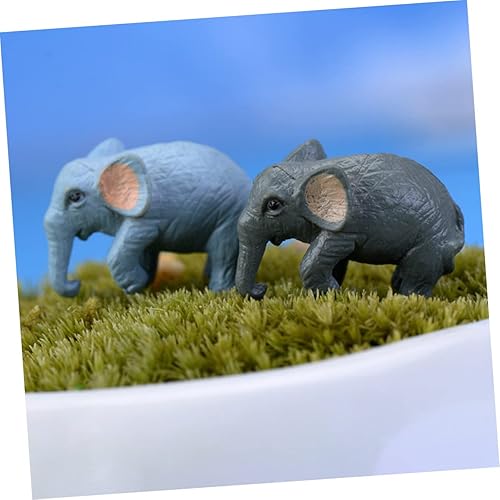 Miniatura 5 de 20 piezas de dibujos animados de simulación de elefante adornos de césped pequeñas figuras de elefante decoración de vida silvestre pequeña figura
