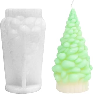TOAUTO 3D Christmas Tree Candle Mold, Silicone for Making, Xmas Handmade Mould, DIY Craft Decoration for Soap