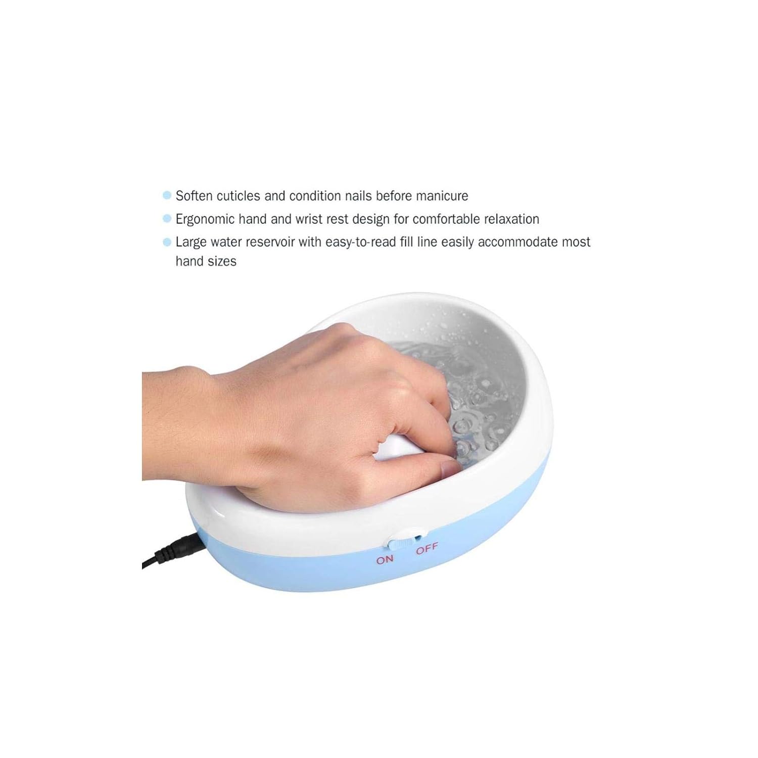 Electric Bubble Nail Soaking Bowl, Durable Bubble Nail Soaking Bowl Jet Spa Massage Nail Treatment Remover Manicure Spa Tool for Soak Soothing Relaxing Soften Cuticles