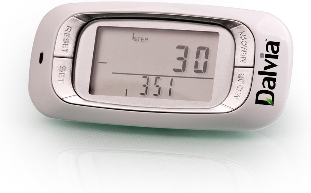 Dalvia Wellness - Pedometer for Steps and Miles - Pedometers for Walking & Track Progress - For Adults and Kids & More Accurate Than Ankle Pedometer