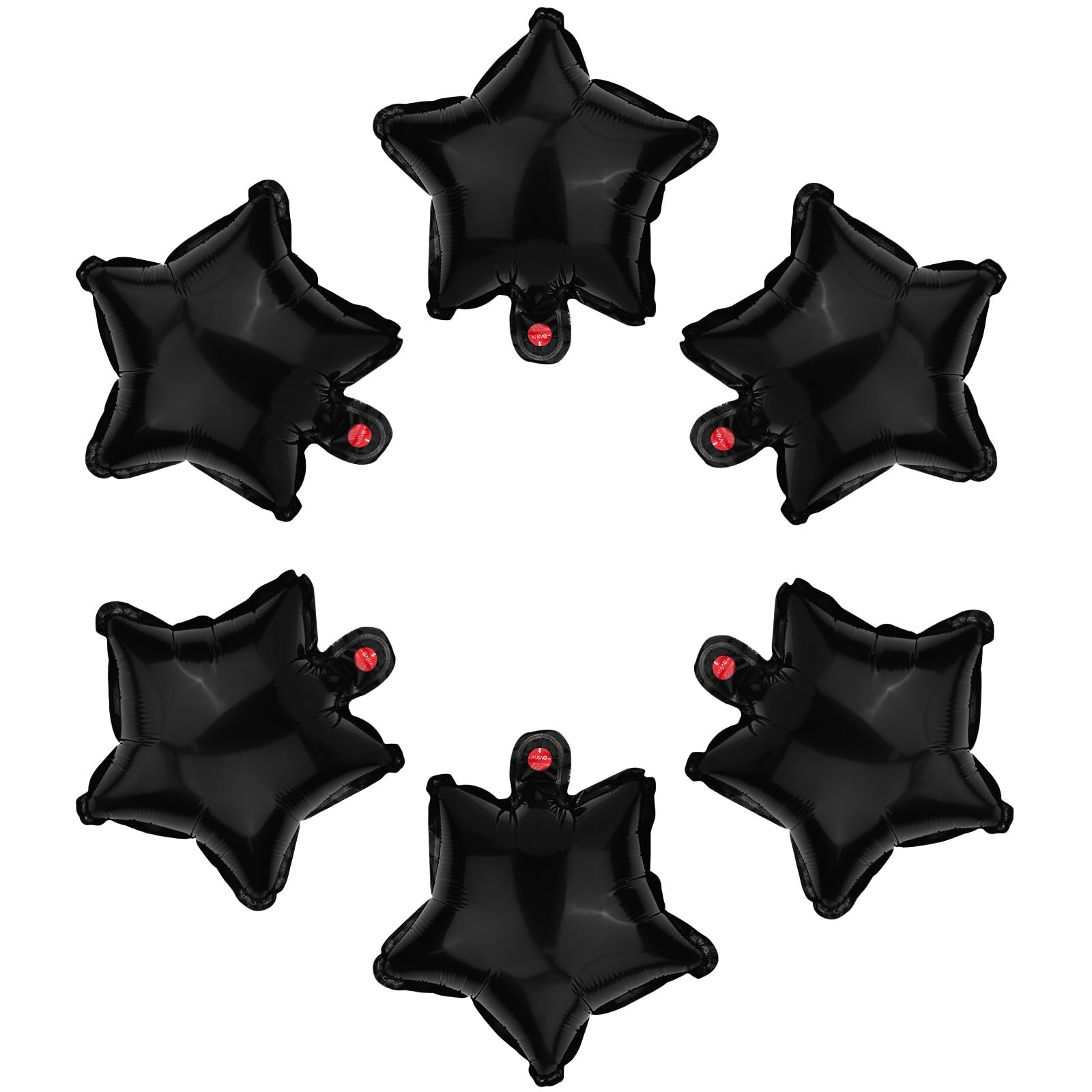 Moukiween Black Star Balloons, 50 Pieces 10 Inch Black Pentagram Foil Balloons for Wedding Anniversary Backdrop Birthday Party Decorations Wedding Decoration (Black)