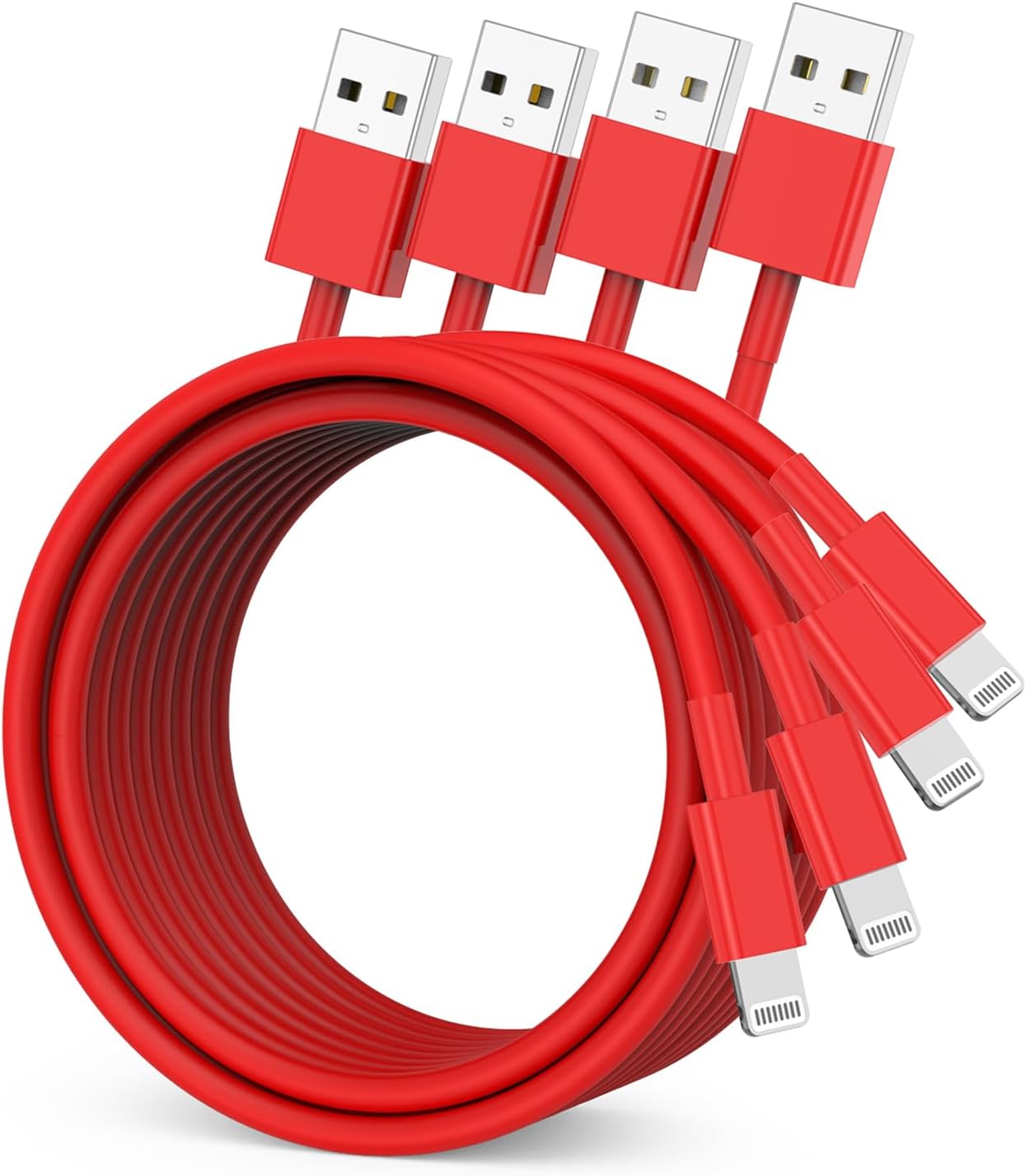 4Pack iPhone Charger Cord 3ft, [Apple Mfi Certified