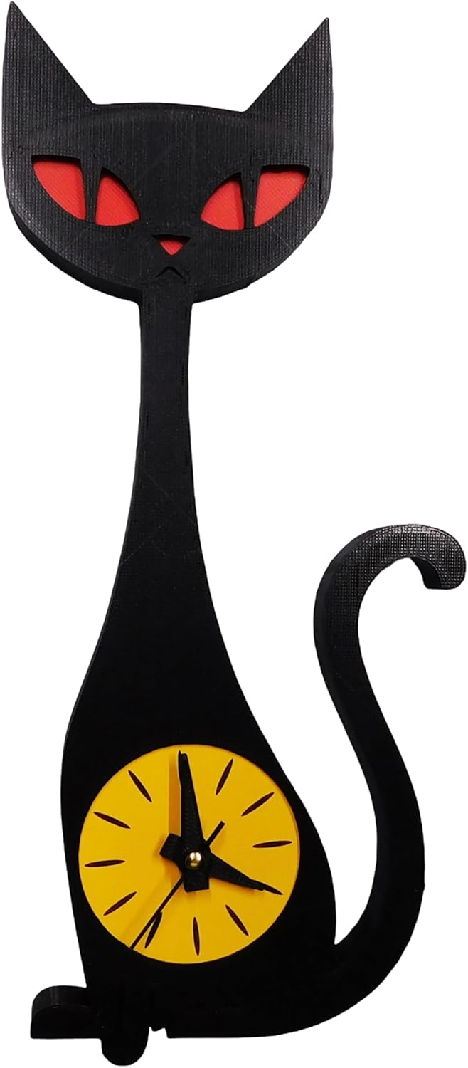 Reloj atómico moderno de mediados de siglo, reloj de pared retro impreso en 3D, elige entre 5 colores de esfera, decoración retro hecha a mano para