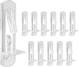 Uenhoy 20 Pcs Plastic Locking Shelf Pins, Clear Self-Locking Shelf Support Pegs Cabinet Shelf Clips Shelf Pegs Fits 5mm Diameter Hole & 3/4" Thick Shelves