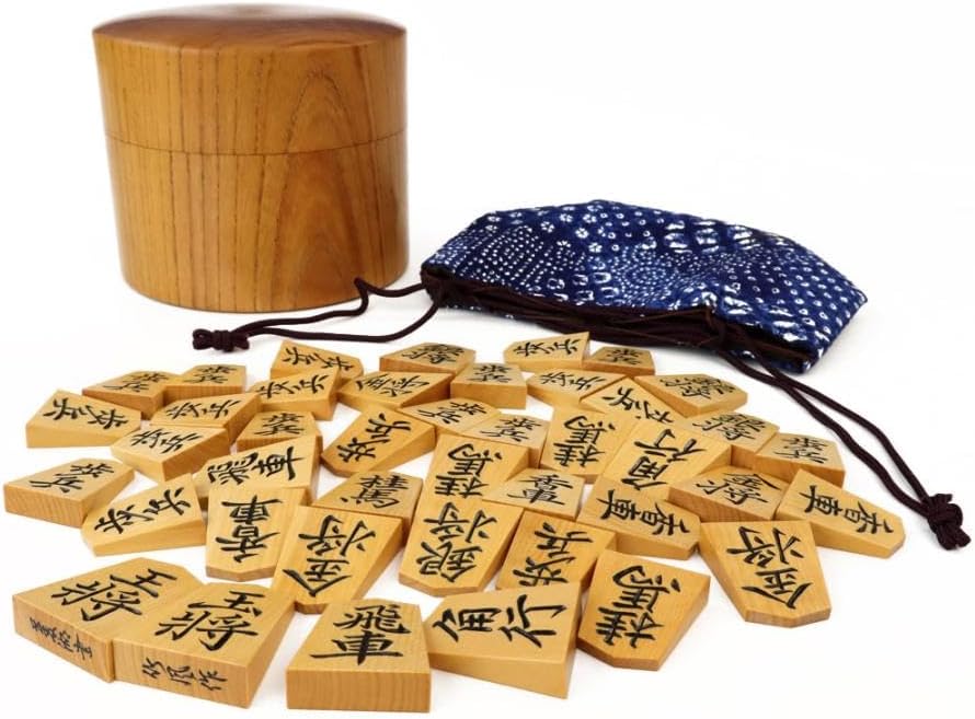 将棋駒 彫駒 竹風作 御蔵島産本黄楊 菱湖書 欅丸