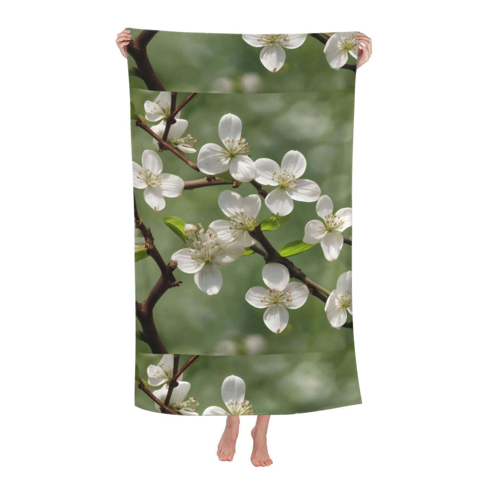 Cbaaghh Spring Dogwood Blossoms Print Adult Beach Towels,Beach & Pool Towel,Beach Towels,Towels For Camping