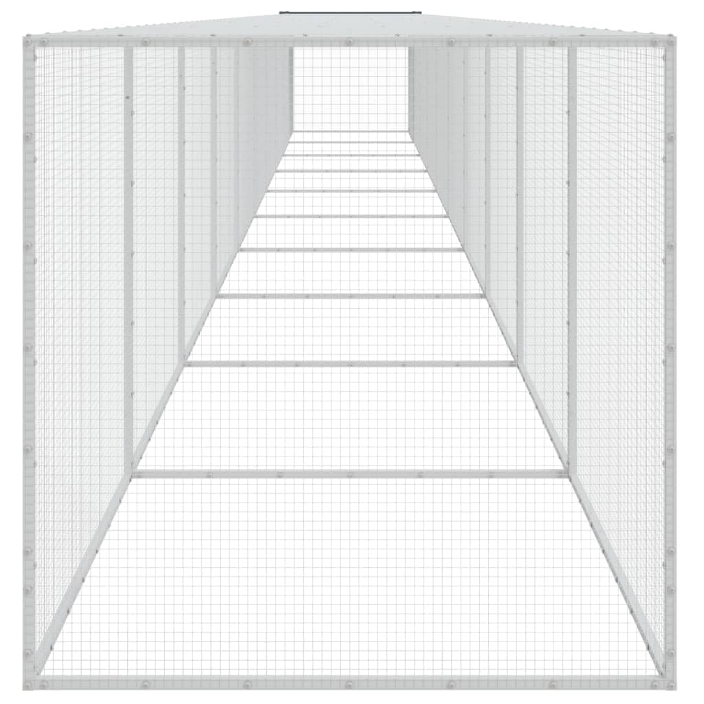 Gabbia per polli con tetto, antracite, 1003 x 98 x 90 cm, in acciaio zincato