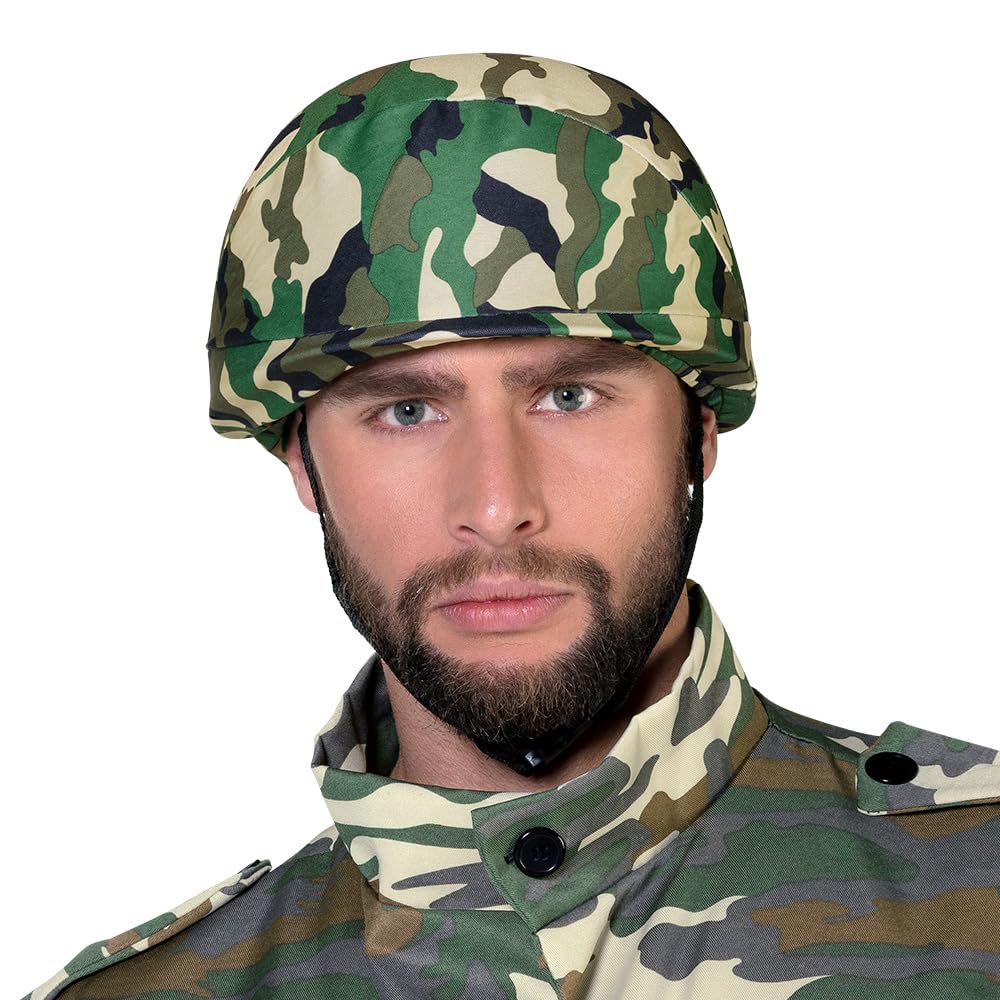 Boland Adults Military Helmet, Camouflage, Army Helmet, Adjustable Strap, Soldier, Army Fancy Dress Accessory, Headwear, Hat - Image 2