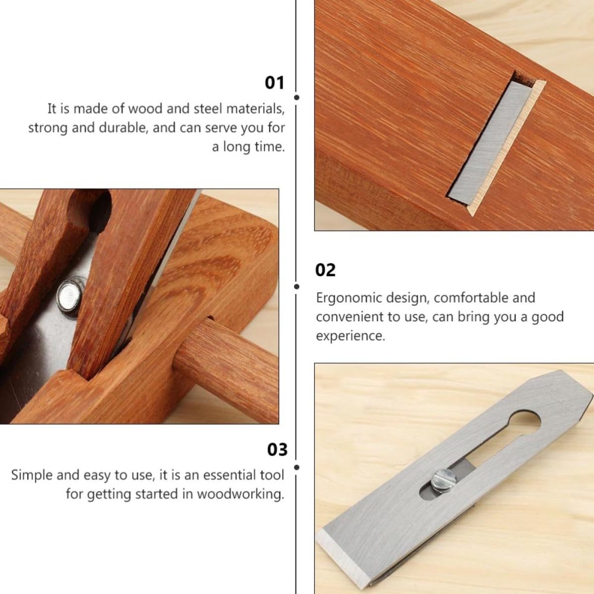 Cepilladora de Madera Manual para Carpintería, Acero y Madera
