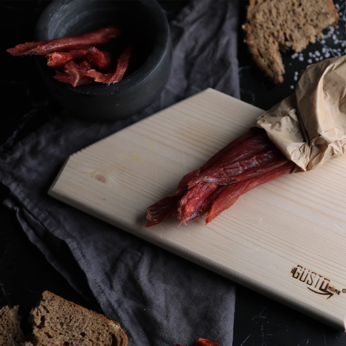 Coppiette di Puro Suino 500g - Prodotto Artigianale Sottovuoto - Filetto di Maiale Essiccato e Stagionato - Tipico di Roma