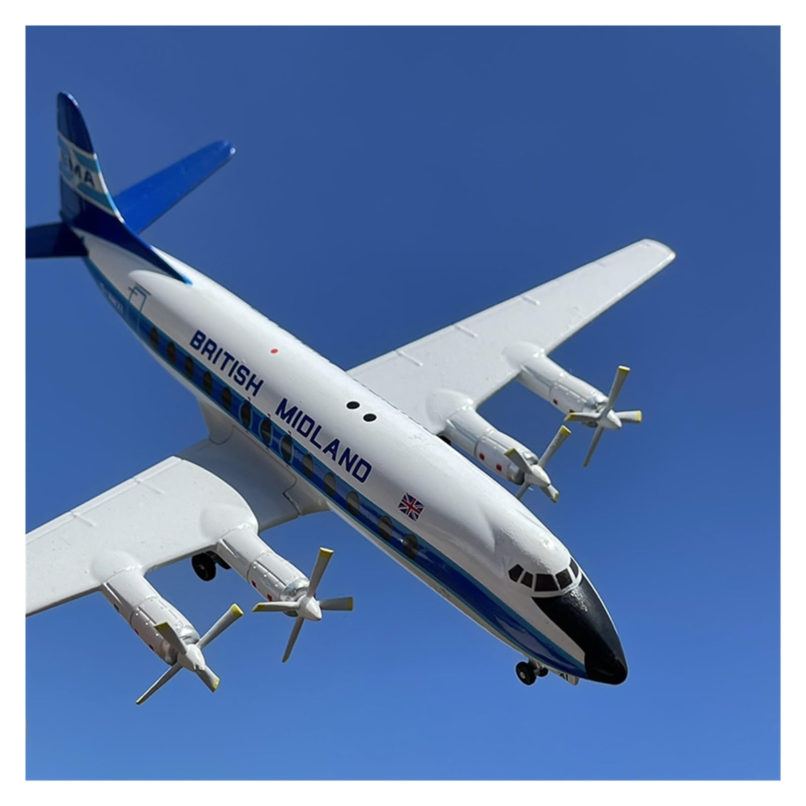 CLMJHG Vintage Classics samolot 1/200 dla brytyjskiego Midland VICKERS VISCOUNT 800 Model samolotu zabawka samolot samolot zabawka do pokazu kolekcji