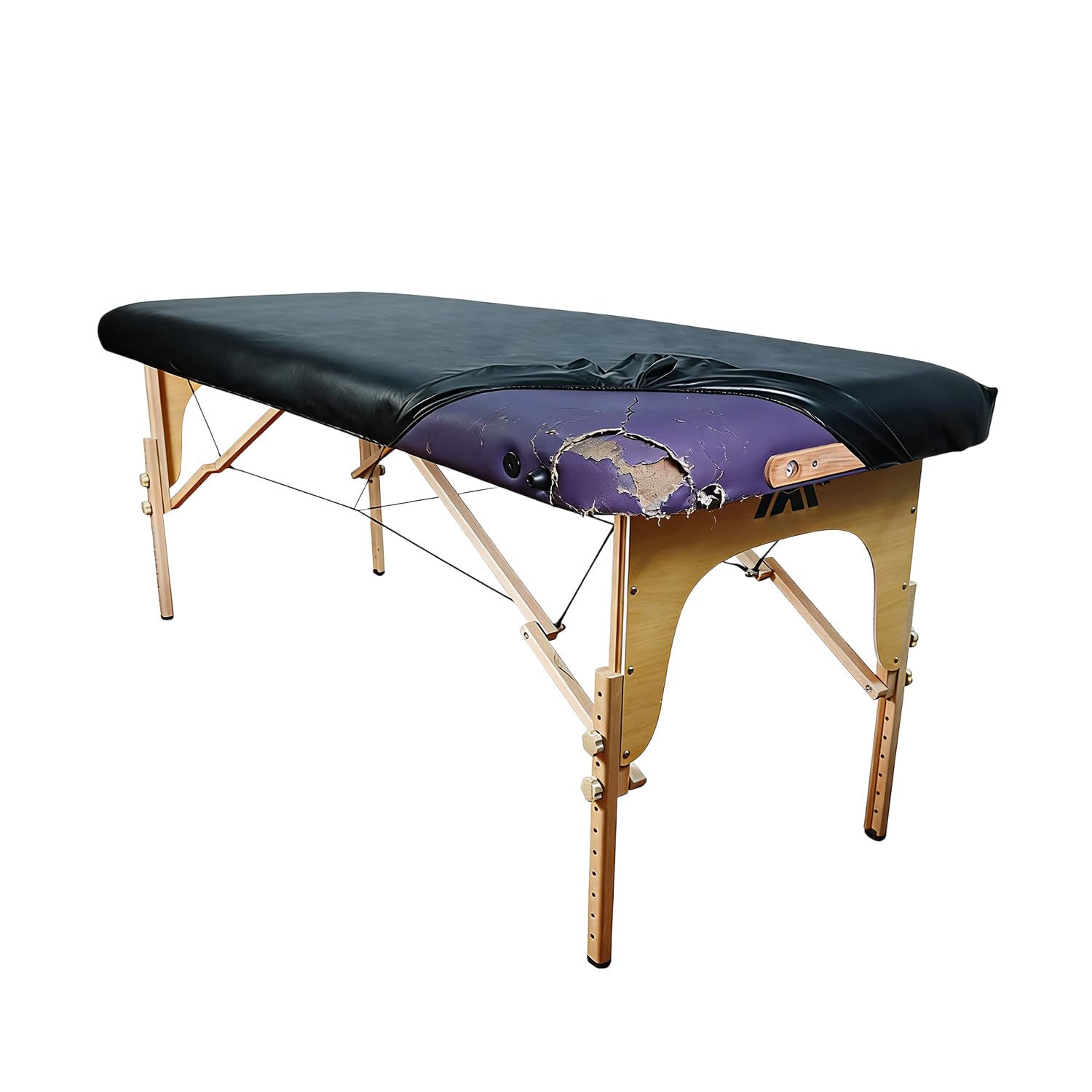 Yoquare 1-Pack 28-Inch Wide PU Massage Table Protector – Waterproof, Wipeable & Reusable Vinyl Cover for Square Treatment Tables – Black