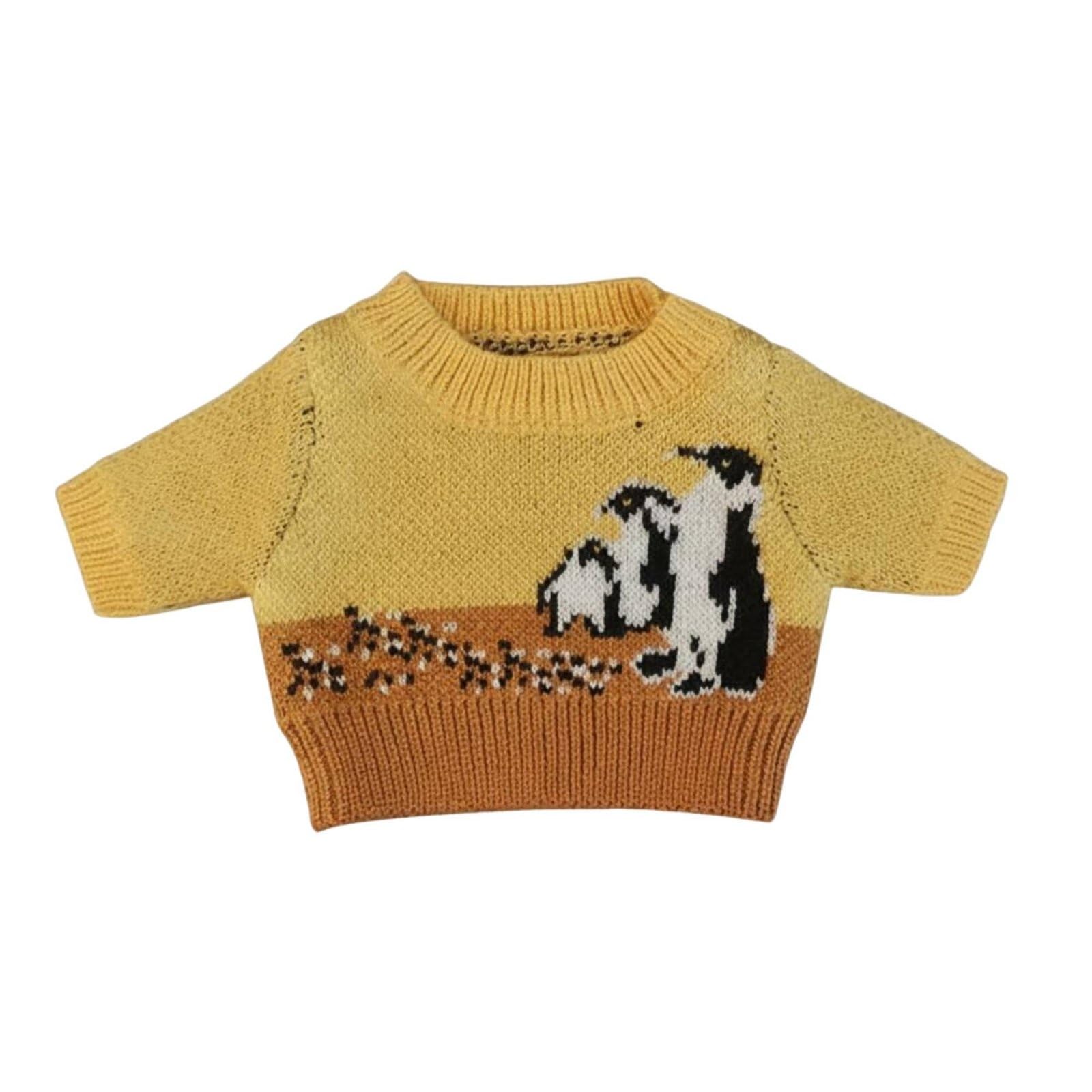 20 cm Puppenpullover, vielseitige Dekoration, dehnbarer Puppenpullover, passende Miniatur-Winterkleidung für BJD-Besitzer , Gelber Pinguin-Pullover