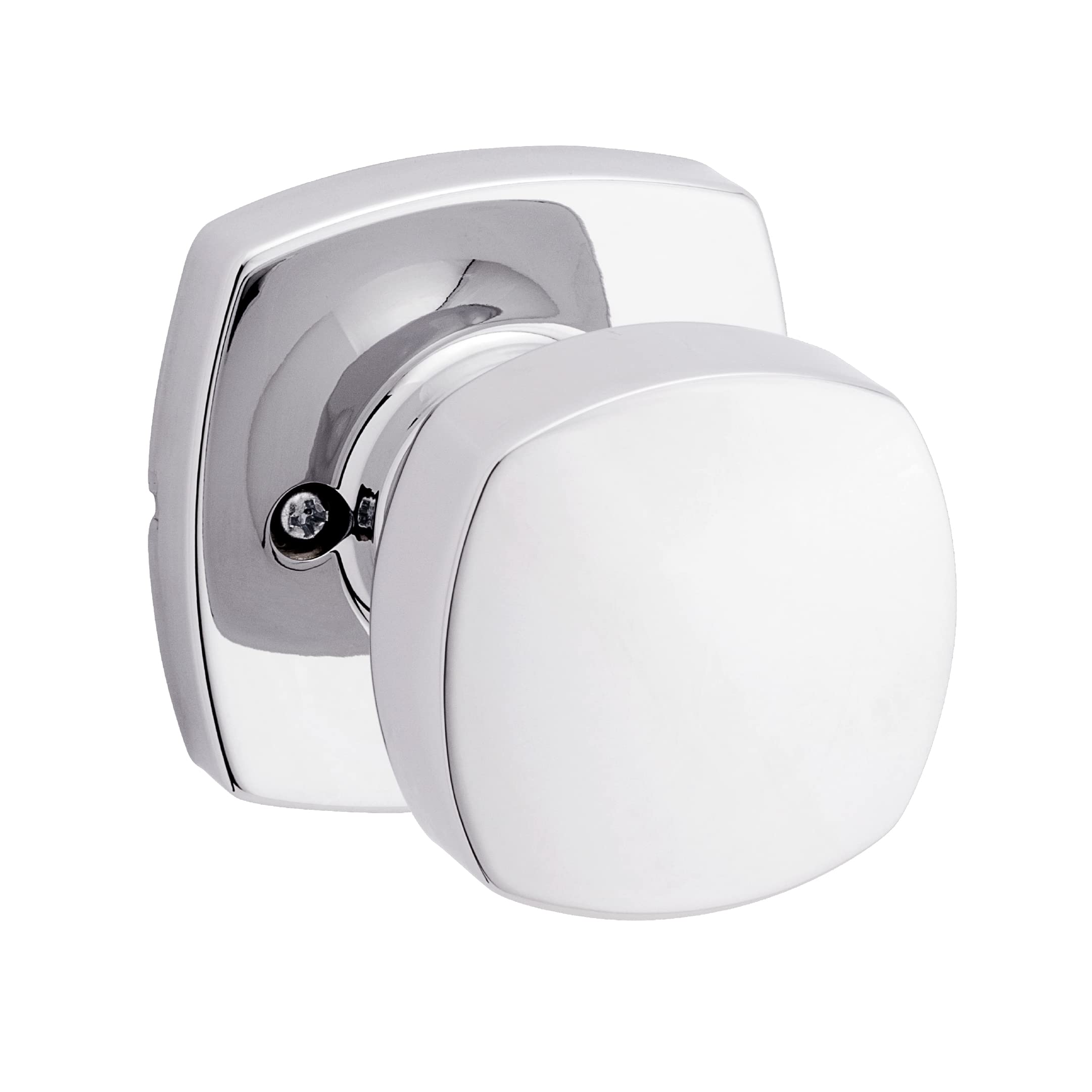 Kwikset Arroyo Knob Dummy Door Knob, Single Sided Handle for Closets, French Double Doors, and Pantry, Polished Chrome Non-Turning Interior Push/Pull