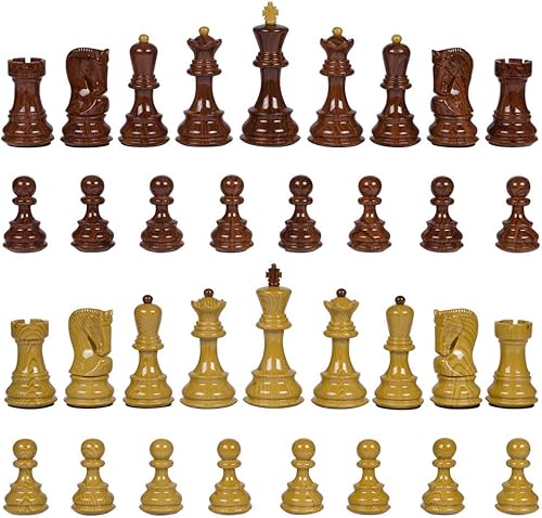 Miniatura 2 de Bellevue - Piezas de ajedrez con peso de polímero alto con 3.5in King y extra Queens, solo piezas, sin tablero