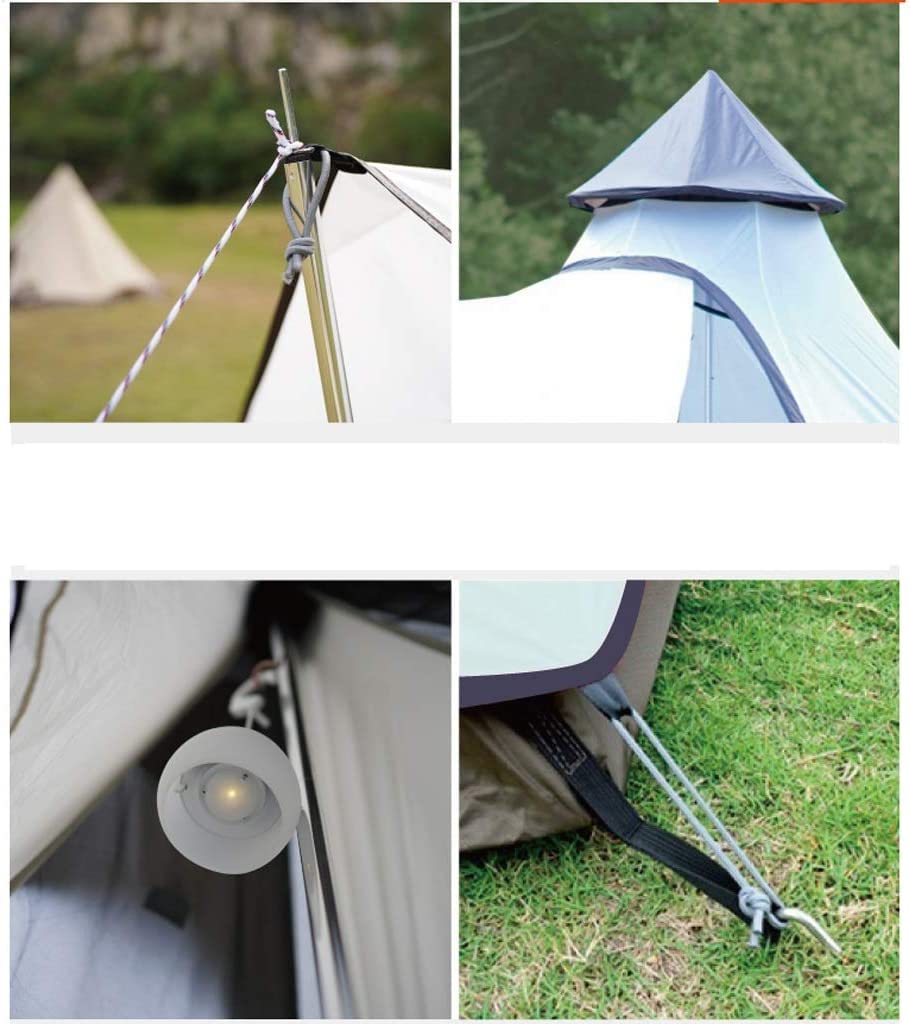 Tienda de Campaña, Tienda De Campaña con Forma De Pirámide para 4 Personas, Fácil De Instalar, Impermeable, De Doble Capa, con Barra De Aluminio, Tienda Instantánea Tienda de Campaña Compacta