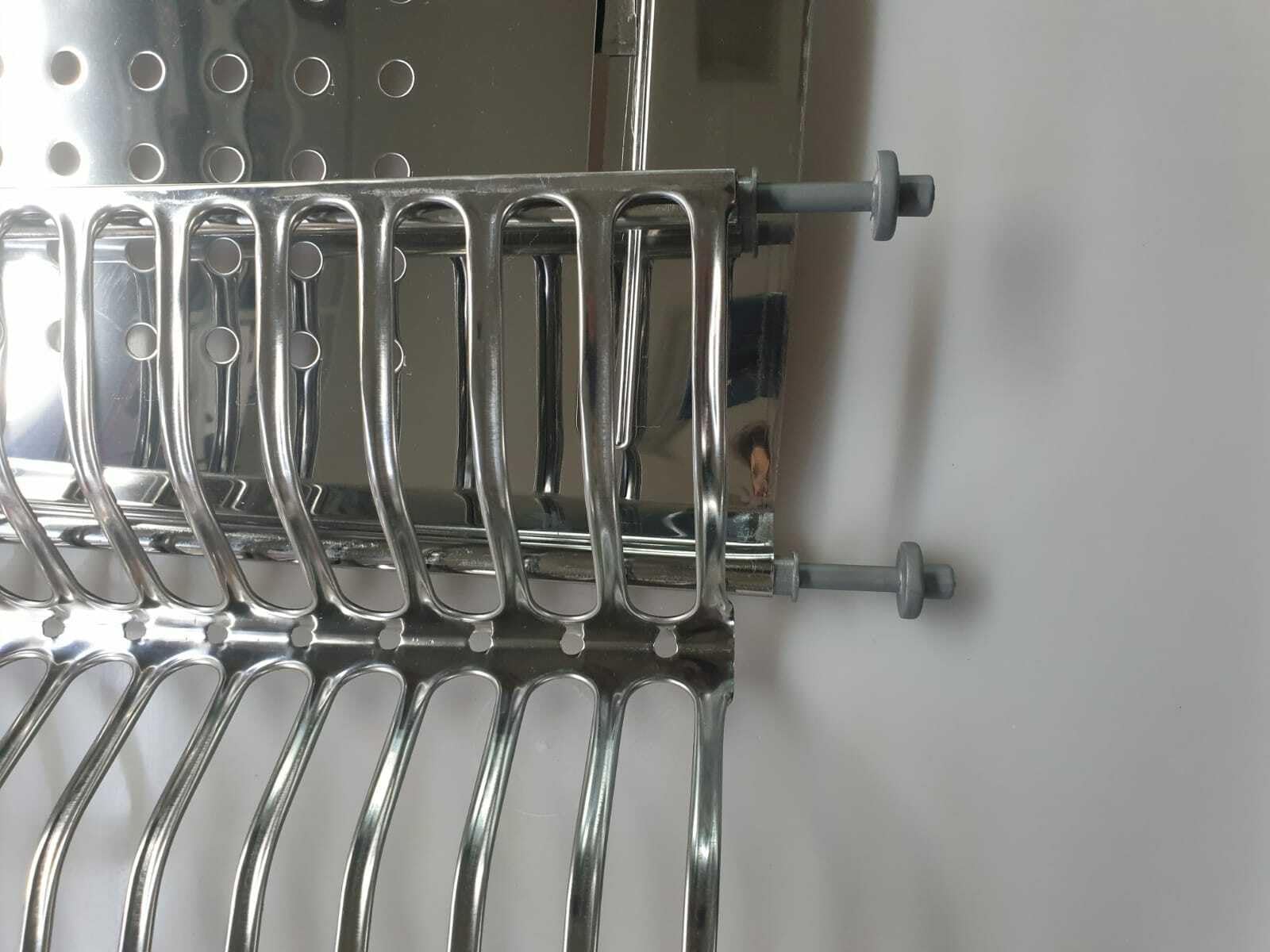 VI.TEL. Kit escurreplatos de acero inoxidable con soporte de bañera de 76 cm para armarios de 80 cm rejilla para platos Made in Italy Kit completo