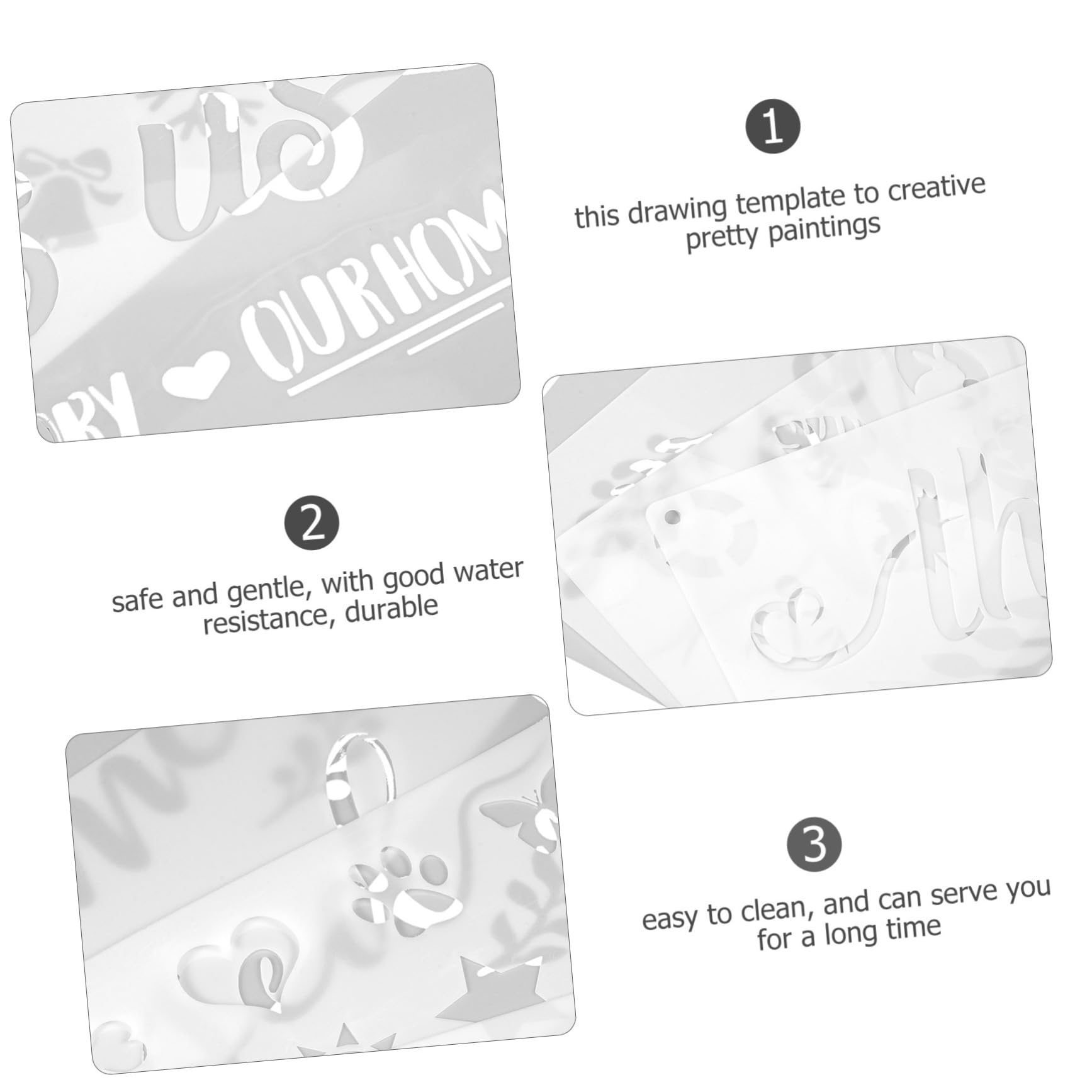 SHINEOFI 5 Series Cómodas Plantillas De Bienvenida Plantillas Decorativas De Bienvenida Artesanía Para Plantillas De Manualidades Plantillas Pintadas Dibujo La Mascota 26 Hojas*5