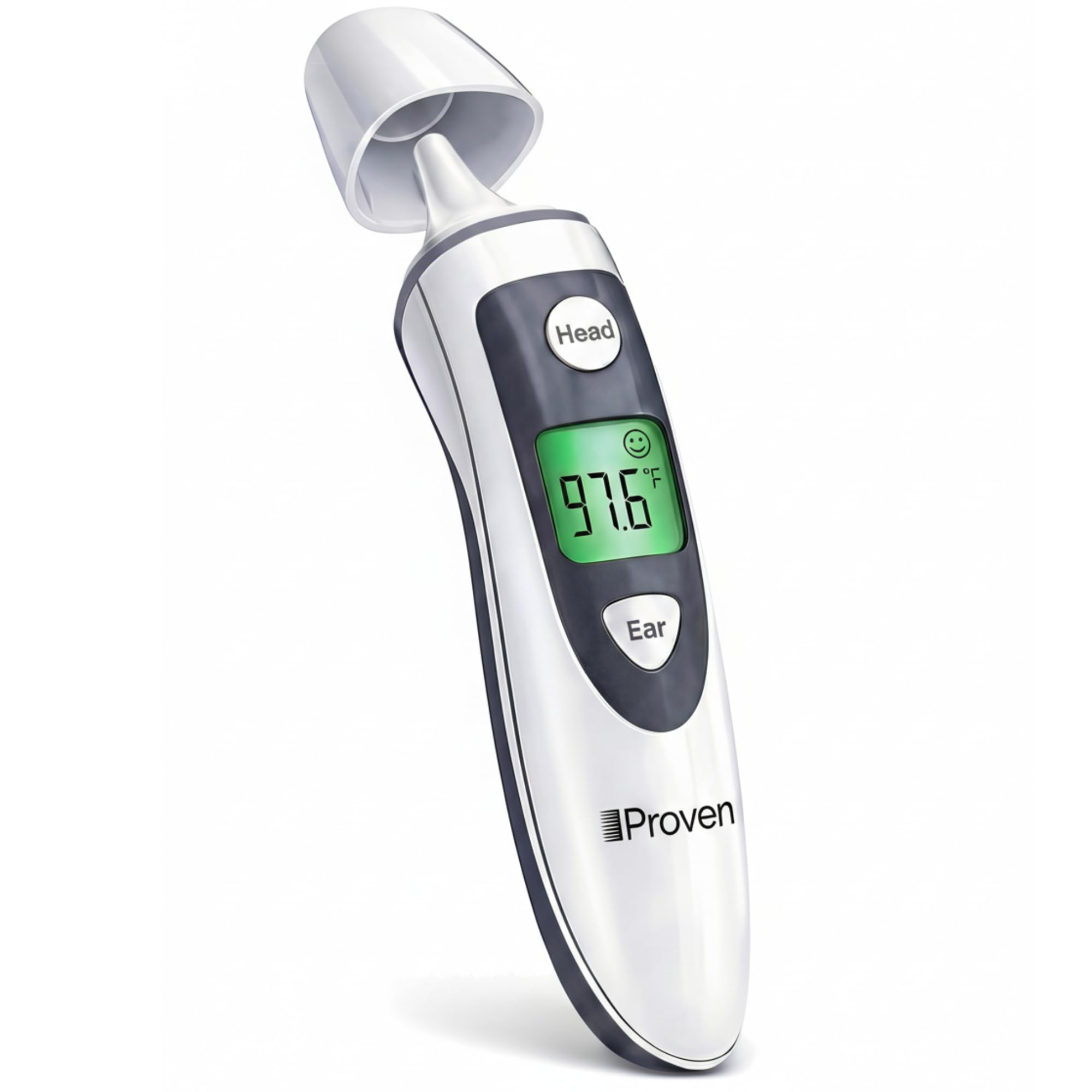 iProven Digital Thermometer for Adults Kids and Baby - Ear and Forehead 2-in-1, 1 Second Reading, Fever Alarm with Color Indicator, 20 Memory Recall - Medical Infrared Thermometer For The Whole Family