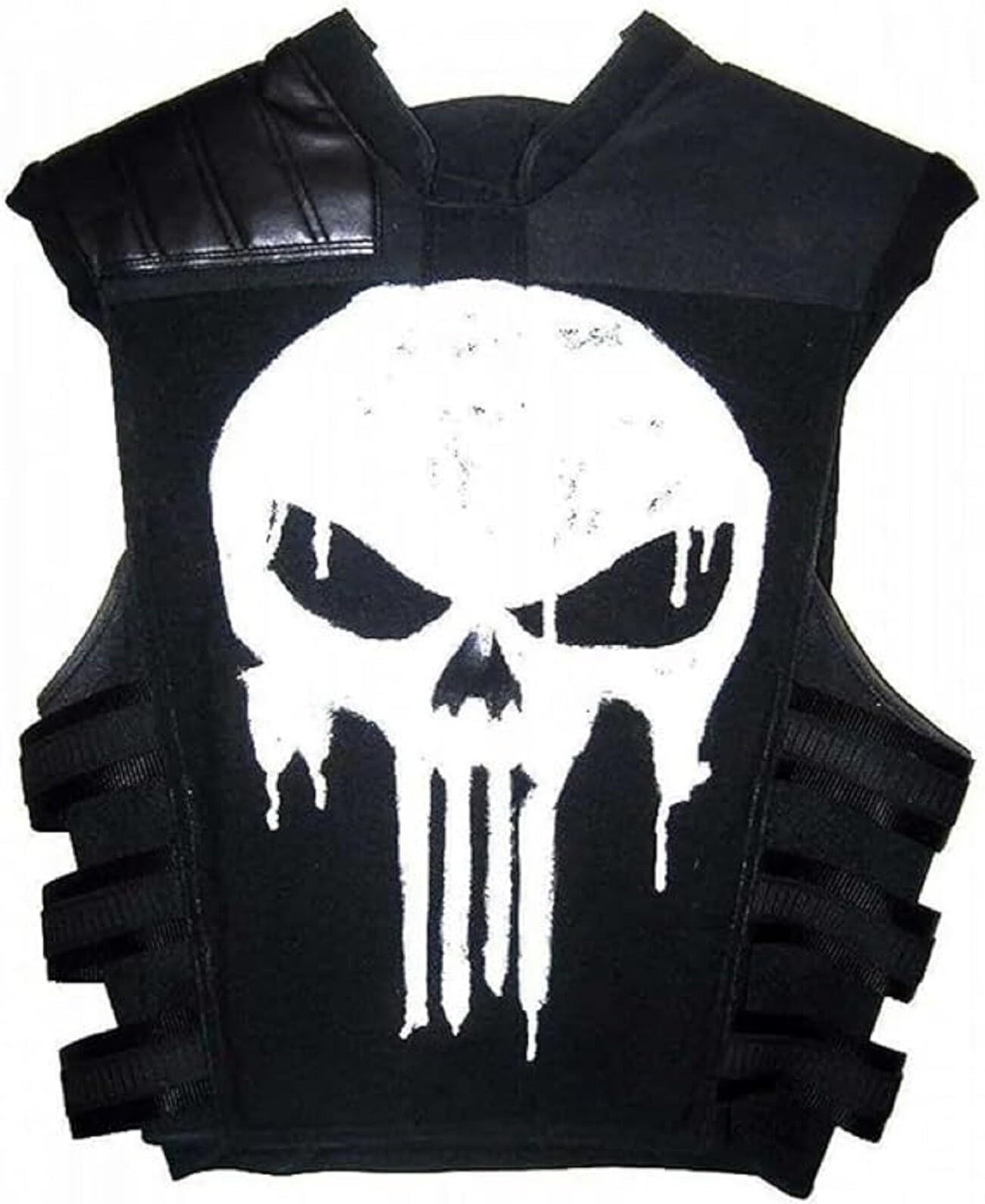 Gilet da uomo in pelle con logo del teschio di Frank Castle
