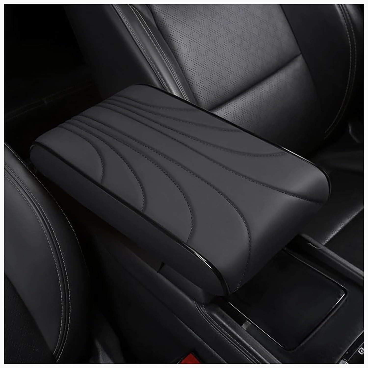 Cuscino Bracciolo Auto, per Toyota Yaris Cross (XP210) 2020-2025 Pelle PU Copertura Console Cuscino Centrale Copri Bracciolo Cuscino Gomito con Tasche