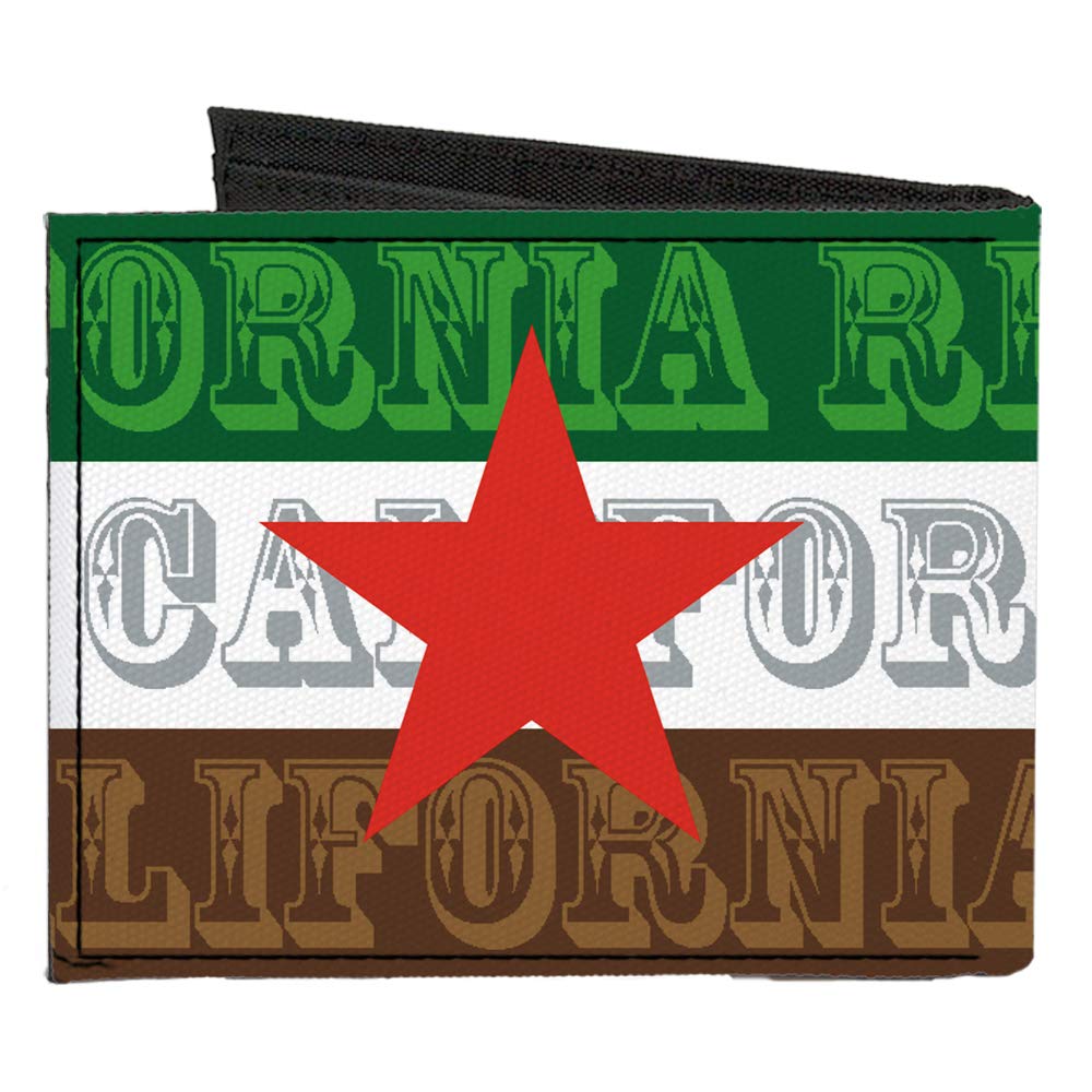 Buckle-Down Men's Standard Canvas Bifold Wallet California, 4.0