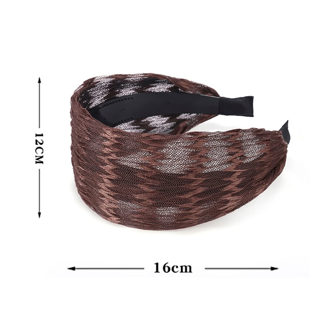 Serre-tête femme large en dentelle, bandeau uni, accessoire cheveux léger et agréable à porter, assorti à de nombreuses tenues, couleurs de cheveux et coiffures, pour le quotidien et les soirées