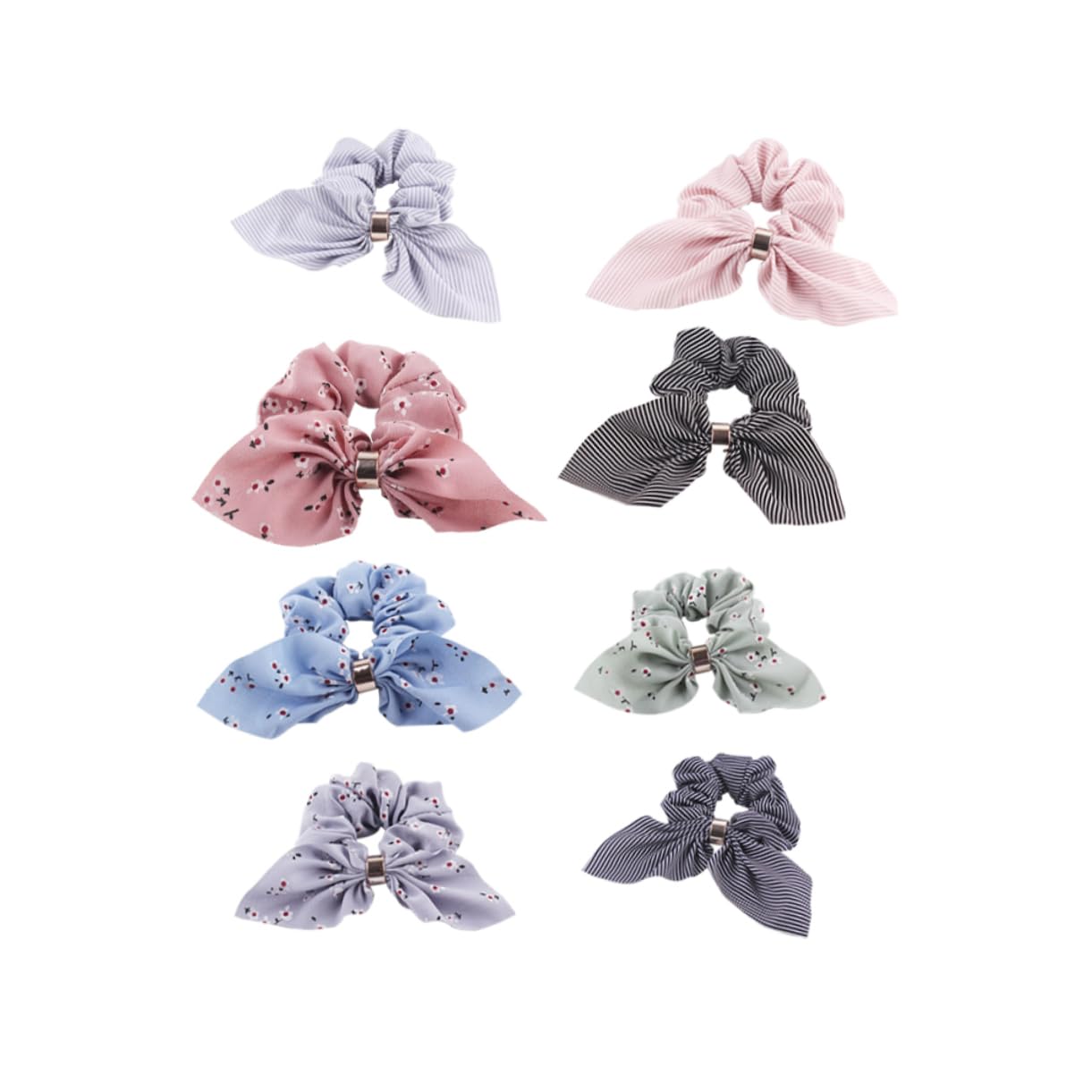 Housoutil 24stücke Chiffon Haargummis Mit Kaninchenohren Und Metallverschluss Elastische Haarbänder Verschiedenen Farben Für Dutt Pferdeschwanz Und Hochsteckfrisuren Für Damen Und