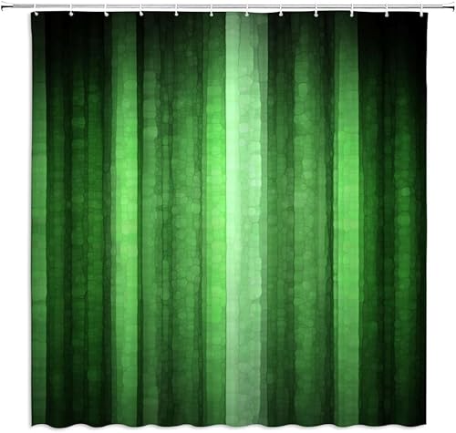 Miniatura 10 de AMFD Cortina de ducha a rayas verde azulada, mosaico abstracto, textura degradada, arte moderno y elegante, tela creativa, juego de decoración de