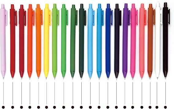 Kaco 20 Pieces Ballpoint Pens PURE, Black Ink Pens, 1.0 mm Medium Point, 20 Count Pack Pens for Journaling Note Taking