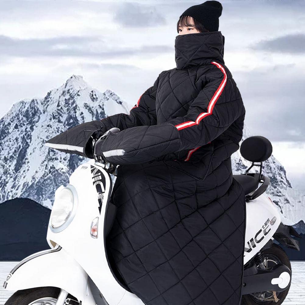 Générique Tablier Scooter, Couvre Jambe Scooter Winter Turnproof Moto Tablier Cour de Cyclisme Couette Pare-Brise Gants Guidon Bein Chaud(XXL)