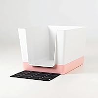 Vista 16 de DoggyBathroom - Orinal para perros de interior con paredes altas y entrada baja para perros pequeños, soporte vertical, protector contra Negro