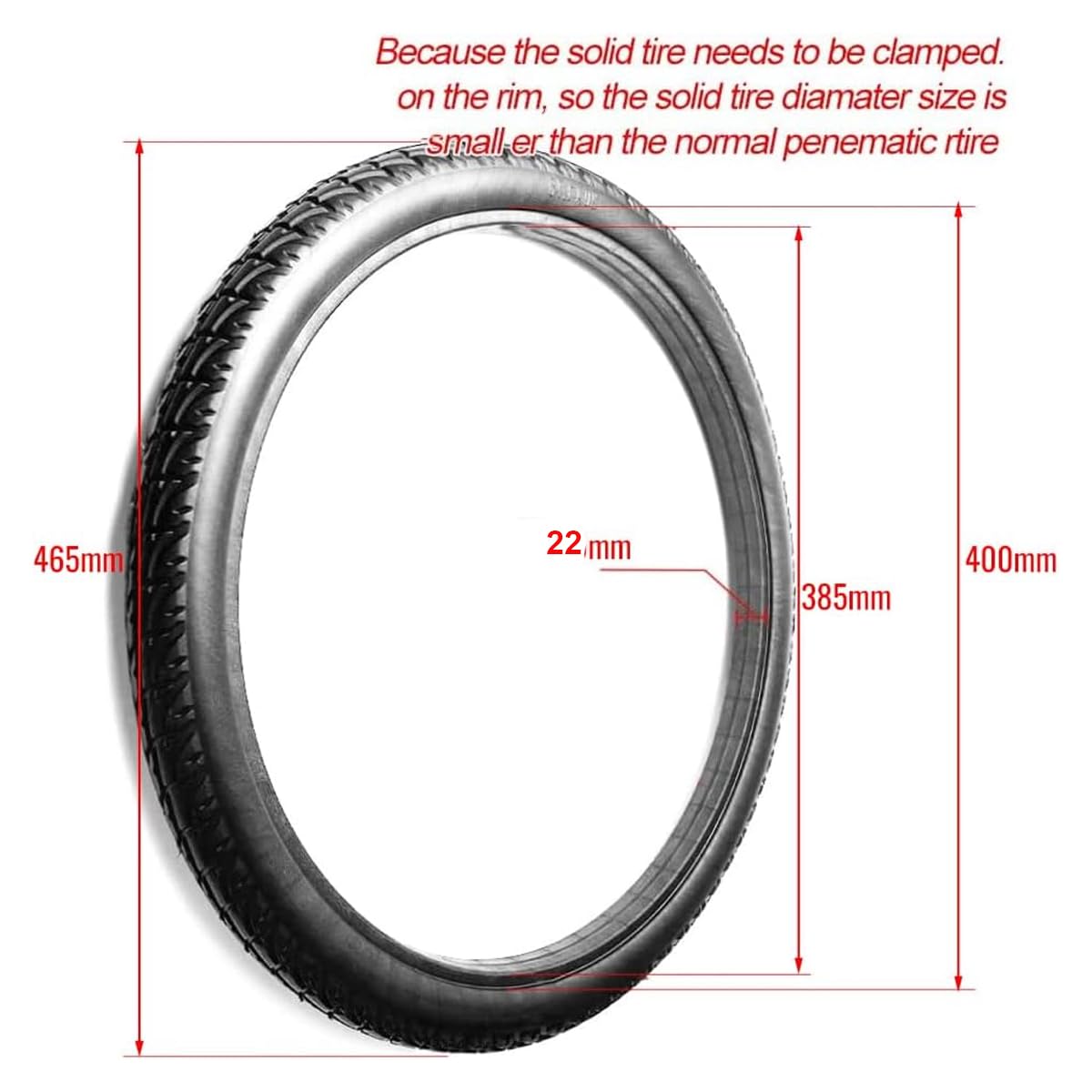 Catazer 20x1.75 Bicycle Solid Tire 20 Inch 20x1.75 Tires Anti-Slip Black Tires Bike Tires Riding BMX Bike Kids' Bike Tire