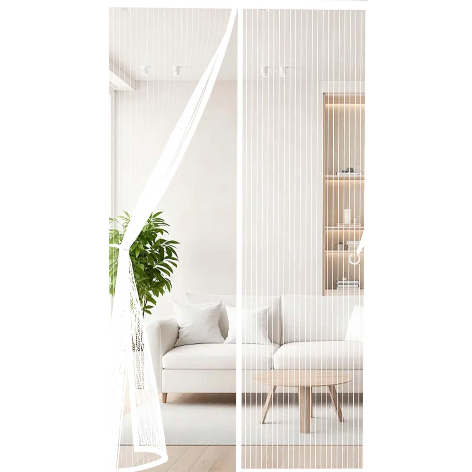 Feijdon White Magnetic Fly Screen Door 121 X 183 Cm Durable, Keeps Bugs Out, Kid And Pet Friendly Magnetic Door Curtains Fly Screen Lets Fresh Air In, Hundreds Of Sizes,