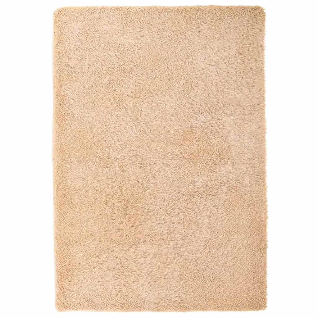 Tappeto Shaggy a pelo lungo NAVARRA beige, 120 x 170 cm, in poliestere, robusto, antiscivolo, facile da pulire, per soggiorno, camera da letto, ideale come area Rug