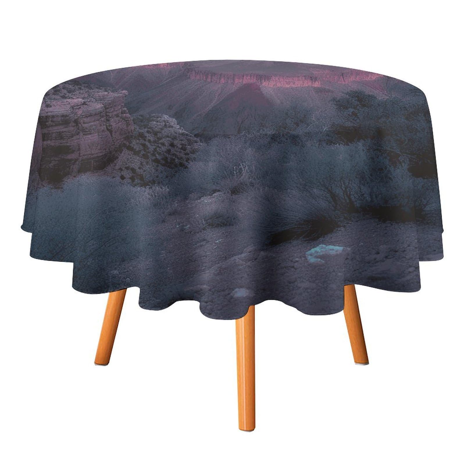 Fekiloot Style Grand Canyon Round Tablecloth - Heavy Duty And Washable,Polyester Decorative Fabric Table Cover,Tablecloths For Kitchen Dining, Wedding, Birthday Party60x60in