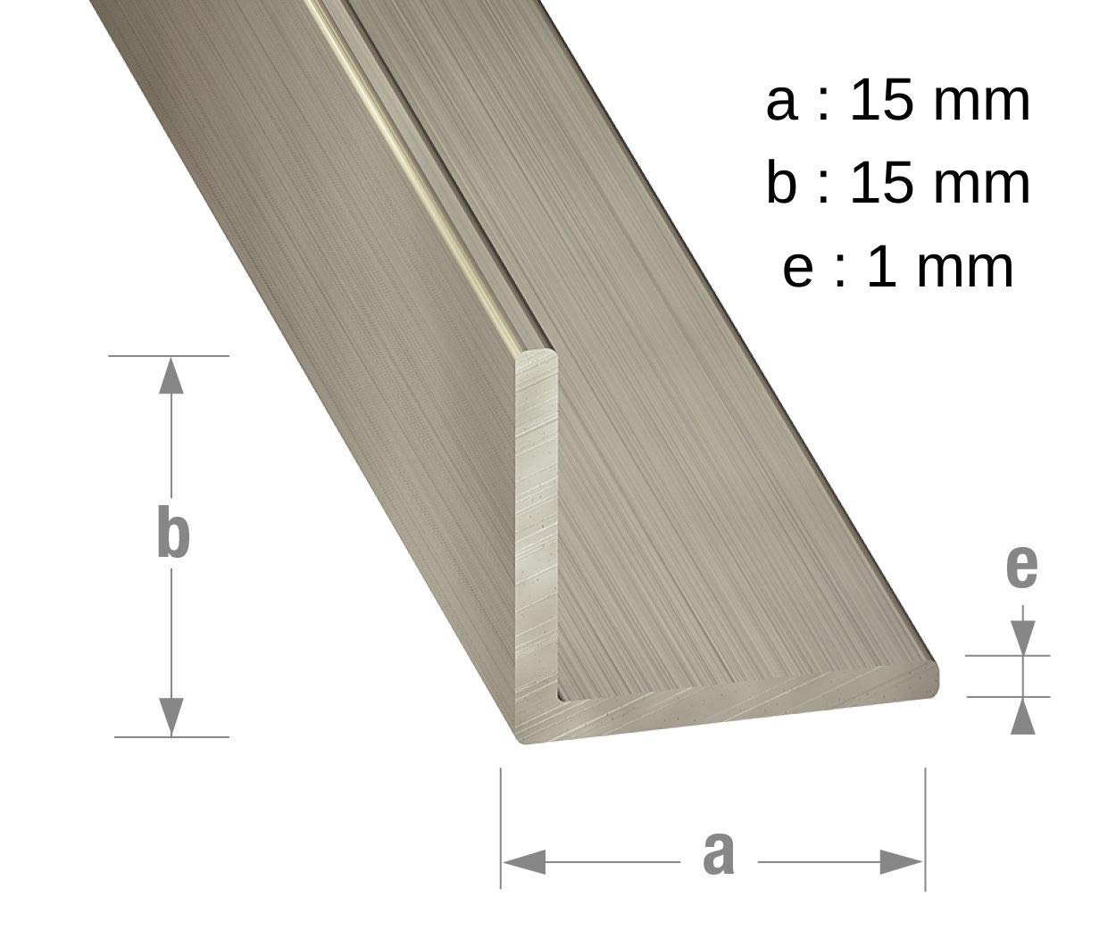 The Hardware Warehouse Matt Stainless Steel Angle 15 x 15 x 1 mm 1 m, Metallic - Image 2
