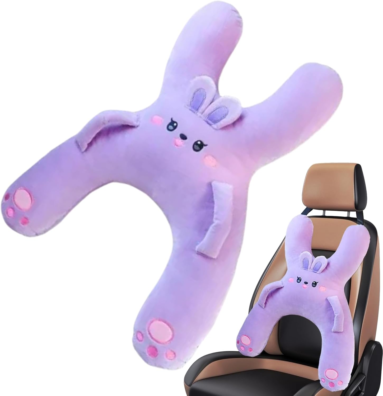 Oreiller de Voyage Enfant pour Voiture | Oreiller de Sommeil avec Support Cervical pour Siège Auto | Oreiller Tête Ergonomique Respirant Confort Trajet en Voiture et Vacances Familiales