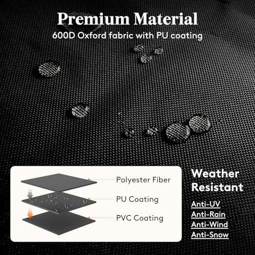 Lifewit 8 FT Firewood Rack Outdoor with Waterproof Cover, Indoor/Outdoor Wood Storage with Side Pocket, Heavy Duty Firewood Holder for Fireplace, Fire Pit, Patio, Black