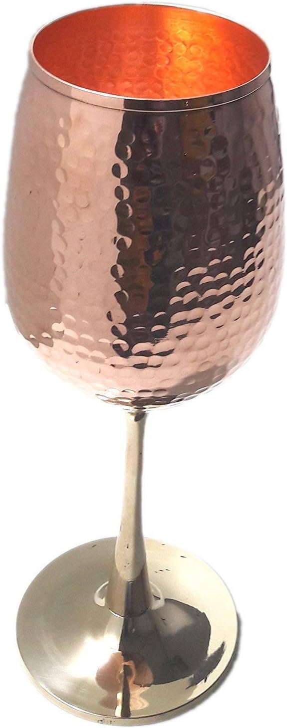 Handcrafted Hammered Copper Premium Wine Goblets Royal