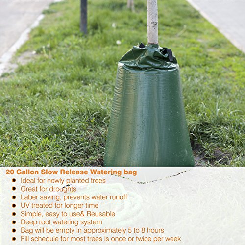 Highlight 3 Pack-Premium 15 Gallon Tree Watering Bag-Automatic Drip Irrigation|Deep Root&Slow Release&|Water&Labor Saving, for Young&Newly Planted Trees&Evergreens&Shrubs