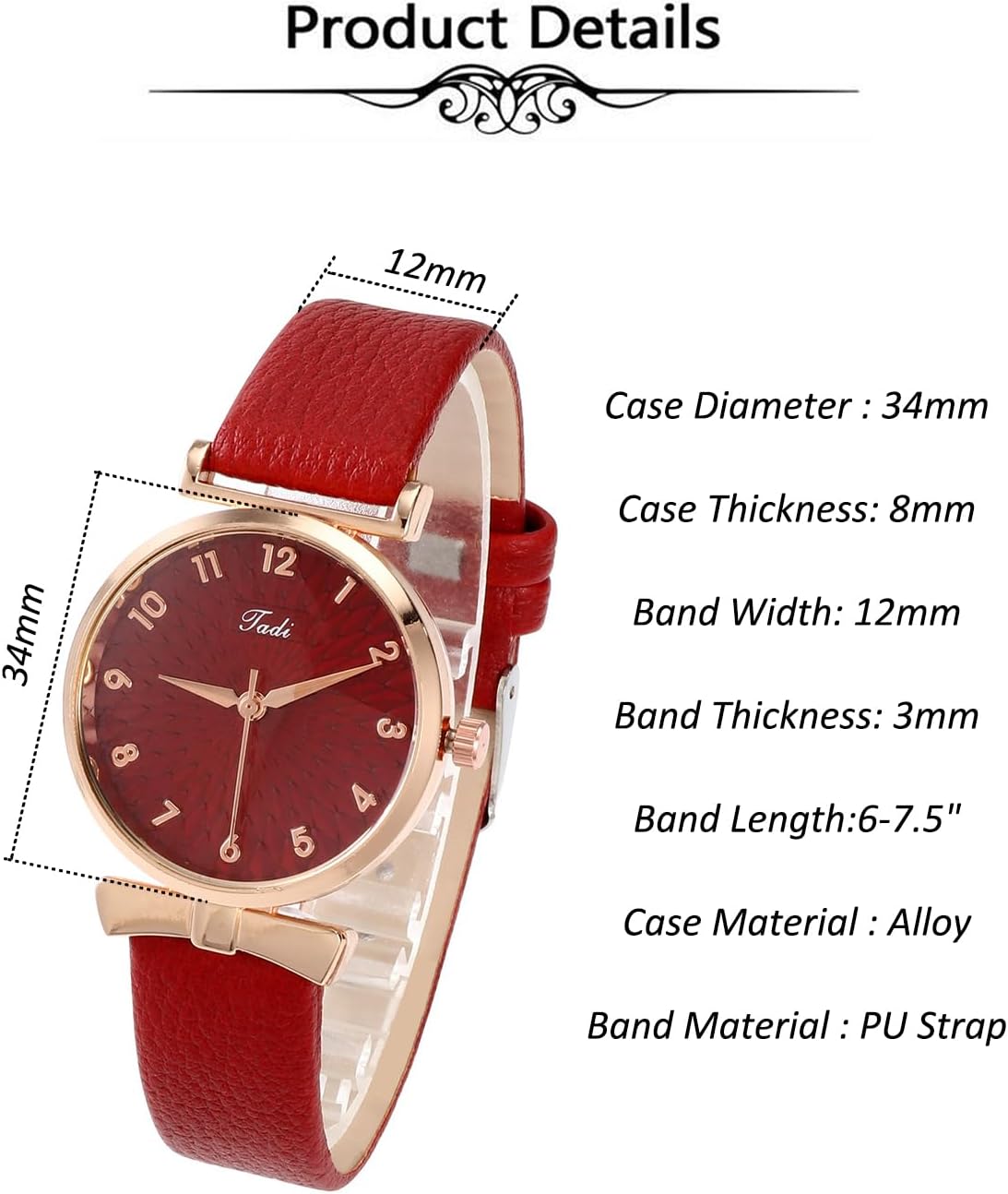 Top Plaza Ladies Classic Leather Analog Quartz Watch image 5