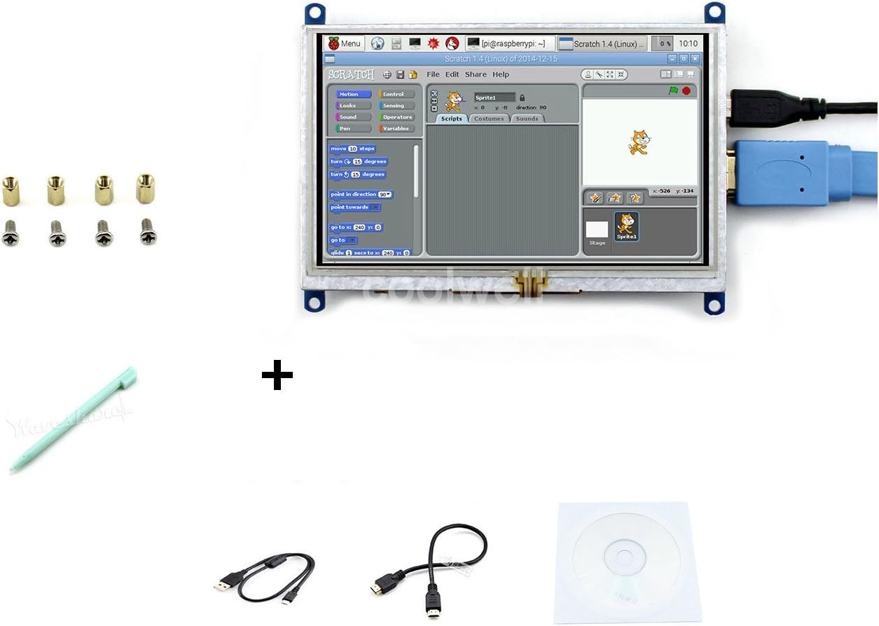 waveshare 5inch HDMI LCD Raspberry pi Resistive Touch Screen Display HDMI Interface Supports Various Systems for Rapsberry pi & Banana pi & Beaglebone Black