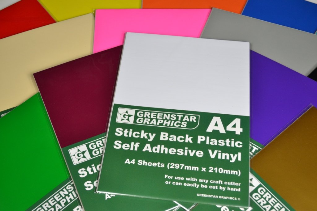 GREENSTAR GRAPHICS ® A4 x 20 STICKY BACK PLASTIC SELF ADHESIVE VINYL