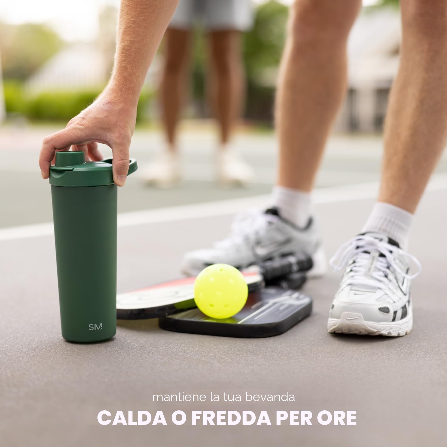 Simple Modern Borraccia Shaker in Acciaio Inossidabile con Pallina | Bicchiere Isolato in Metallo per Mix di Proteine, Frullati e Pre-Workout | Rally | 710ml | Midnight Black