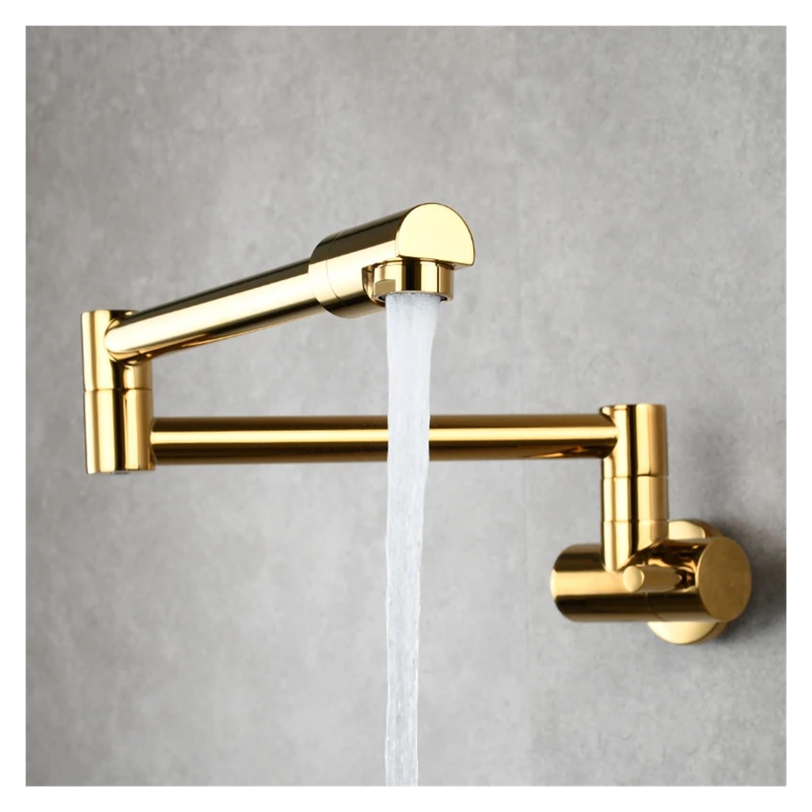 Ewsdsfs Titanium Gold Brass Pot Filler Faucet 360 Rotatable Folding Lengthened Tap Wall Mount Kitchen Cold Water(Titanium Gold)