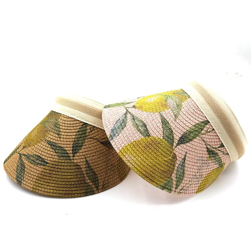 Cappello Parasole Donne estive Cappello da Sole Outdoor Visor Cappello a Mano Made Pagnocchia Cappello Casualmente Cappello Vuoto Top Beach Lady (Color : 01, Dimensione : Adult 55-58cm)