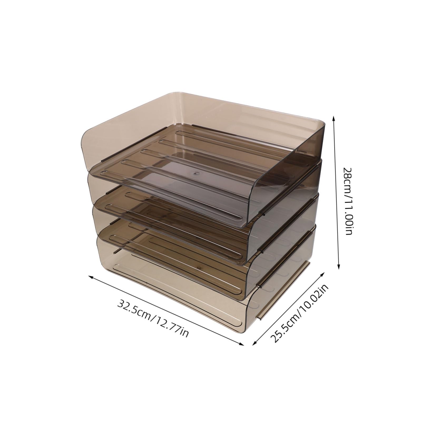 File Organizer da Scrivania in Acrilico Coffee, Multi Layer Storage | Decorazioni Scuola, Organizzatore per Ufficio e Vassoio Porta Documenti, Design Stackable per Uso Stabile a Termine